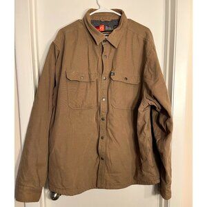 The American Outdoorsman Mens XXL Brown Button-Up Jacket Fleece Lining Pockets